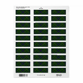 Étiquette Plaid bleu vert tartan Park (Feuille entière)