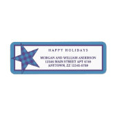 Étiquette Plaid Blue violet moderne Rustique Star élégant (Devant)