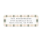 Étiquette Plaid Christmas Return Address Label (Devant)