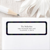 Étiquette Plaid Elegant Rustic Classic Tartan Adresse de ret (En situation)