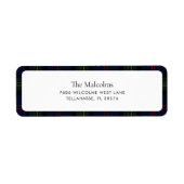 Étiquette Plaid Elegant Rustic Classic Tartan Adresse de ret (Devant)