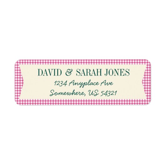 Étiquette Plaid En vichy Vérifier Motif Fabric Crafts Étique (Devant)