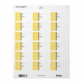 Étiquette Plaid jaune (Feuille entière)