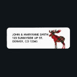 Étiquette Plaid Moose Return Address Label<br><div class="desc">Plaid Moose Return Address Label</div>