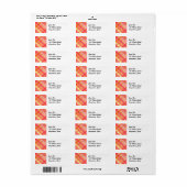 Étiquette Plaid rose et orange (Feuille entière)