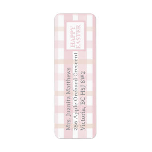Étiquette Plaid rose mélange