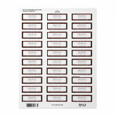 Étiquette Plaid Rouge Vert Script Flocons de Neige Adresse d (Feuille entière)