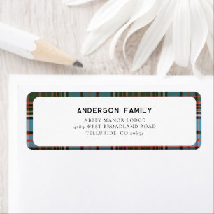 Étiquette Plaid Rustic Elegant Tartan Adresse de retour