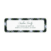 Étiquette Plaid Rustic Gordon Tartan Script Return Address (Devant)