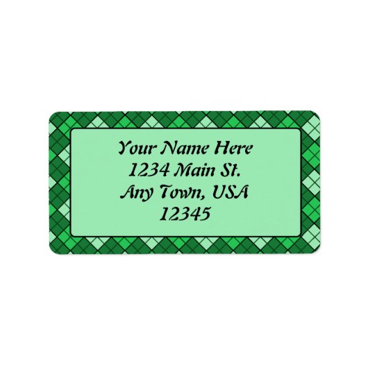 Étiquette Plaid vert (Devant)