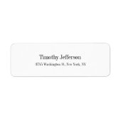 Étiquette Plaine élégante blanche et créative Style moderne (Devant)