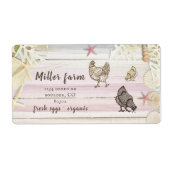 Étiquette Planche côtière Bois Script rustique Oeuf Carton É (Devant)