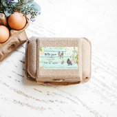 Étiquette planche côtière bois script rustique Oeuf Carton É