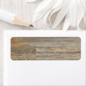 Étiquette Planches à grains de bois rustique en relief (En situation)