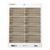 Étiquette Planches à grains de bois rustique en relief (Feuille entière)