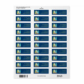 Étiquette Planches de surf Tropical Illustré Bleu (Feuille entière)