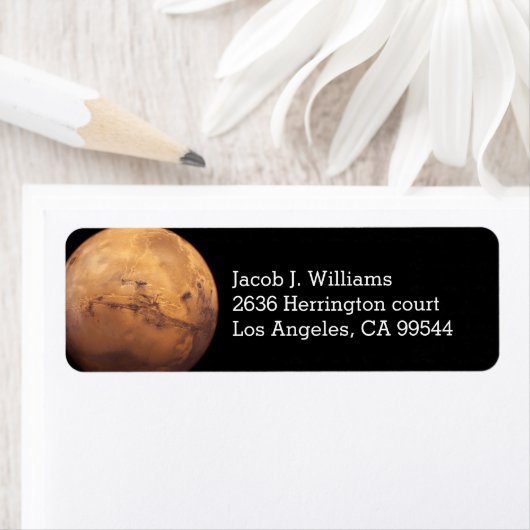 Étiquette Planète rouge Mars (En situation)