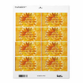 Étiquette Planète Terre (orange) (Feuille entière)