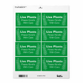 Étiquette Plantes En Vie S'Il Vous Plaît Manipuler Avec Soin (Feuille entière)