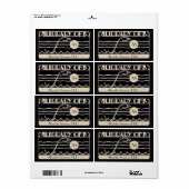 Étiquette Plaque Art Déco vintage Monogramme personnalisé (Feuille entière)