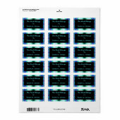 Étiquette Plaque bleue turquoise (Feuille entière)