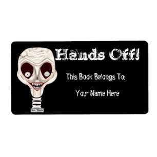 Étiquette Plaque crâne Ghoulish