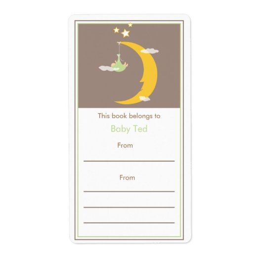 Étiquette Plaque d'accueil Green Moon and Stars (Devant)