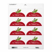 Étiquette Plaque d'accueil pour enseignants Red Apple pour c (Feuille entière)