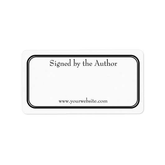 Étiquette Plaque d'auteur simple signée par le site Web de l (Devant)