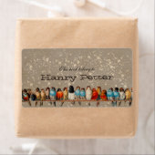 Étiquette Plaque de bibliothèque personnelle pour oiseaux vi (En situation)