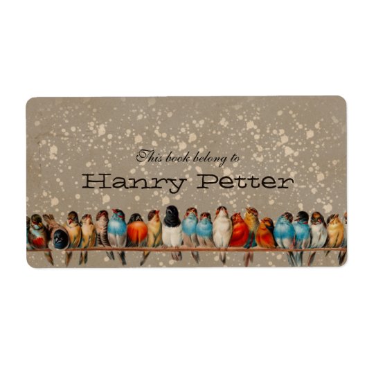 Étiquette Plaque de bibliothèque personnelle pour oiseaux vi (Devant)