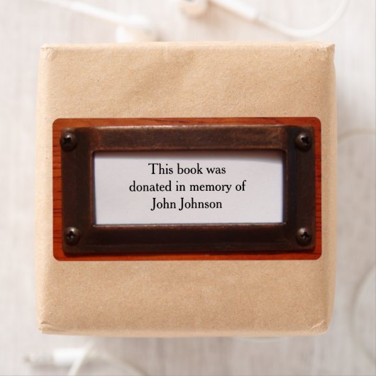 Étiquette Plaque de don de livre (En situation)