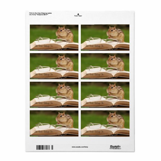 Étiquette Plaque de lecture Chipmunk (Feuille entière)