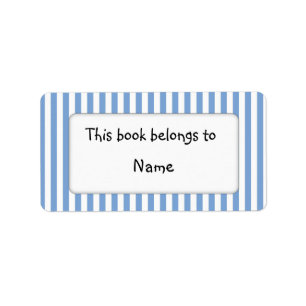 Étiquette Plaque de livre avec rayures bleues modernes