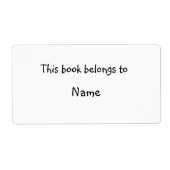 Étiquette Plaque de livre - Blanc simple (Devant)