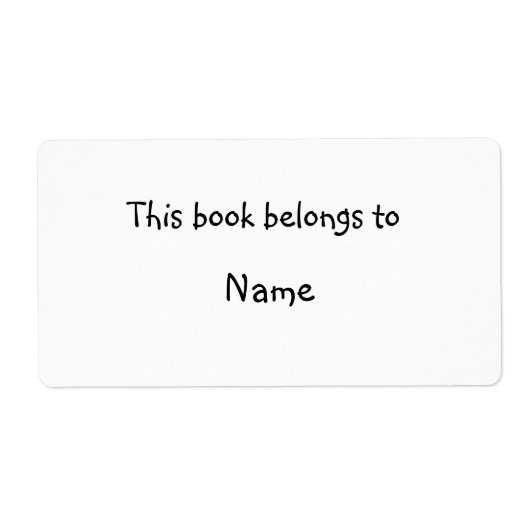 Étiquette Plaque de livre - Blanc simple (Devant)