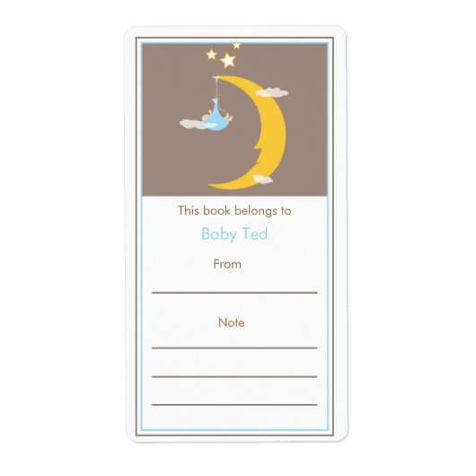 Étiquette Plaque de réservation Blue Moon and Stars (Devant)