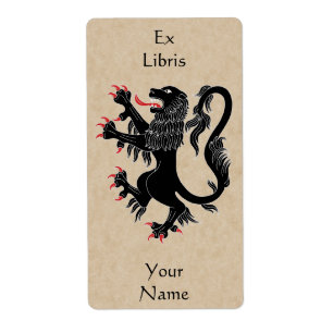 Étiquette Plaque de réservation Lion Rampant Sable
