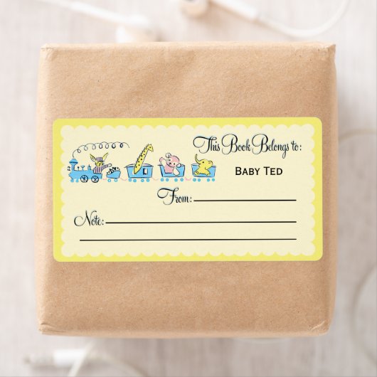 Étiquette Plaque de réservation Retro Animal Train (En situation)