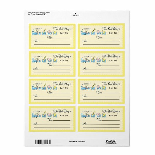 Étiquette Plaque de réservation Retro Animal Train (Feuille entière)