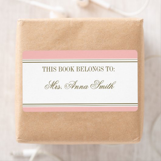 Étiquette Plaque de réservation rose pâle simple (En situation)