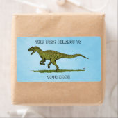 Étiquette Plaque d'enregistrement Jurassic Dinosaur Allosaur (En situation)