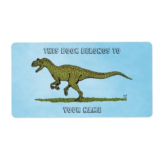 Étiquette Plaque d'enregistrement Jurassic Dinosaur Allosaur (Devant)