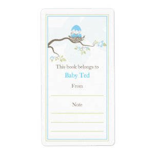 Étiquette Plaque d'enregistrement pour bébé oiseau