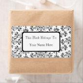 Étiquette Plaque d'enregistrement Vintage de motif de Damas  (En situation)