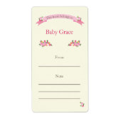 Étiquette Plaque florale rose (Devant)