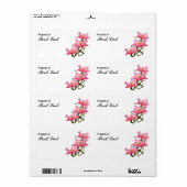 Étiquette Plaque frontière Trois Papes Roses (Feuille entière)