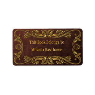 Étiquette Plaque Gold Art Nouveau