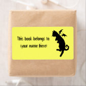 Étiquette Plaque kitteh volante, carré (En situation)