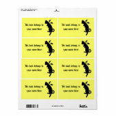 Étiquette Plaque kitteh volante, carré (Feuille entière)